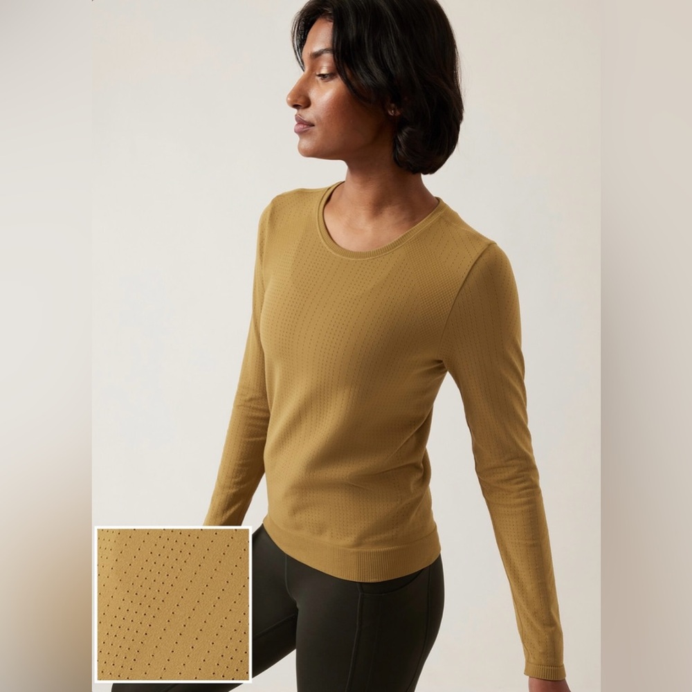 Athleta Mustard Long Sleeve Tee